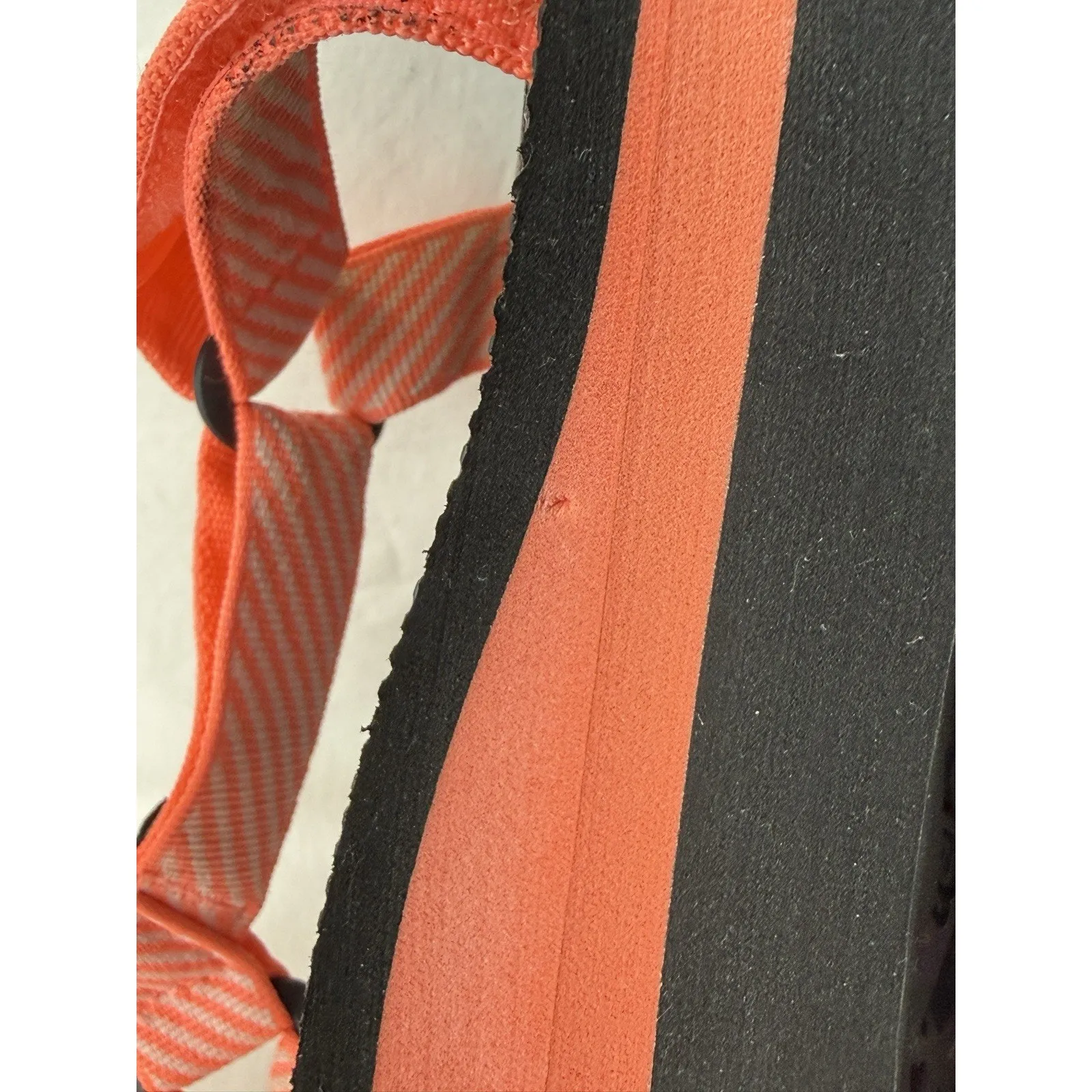 Teva Flatform Universal Women's Orange Black Hook & Loop Strappy Sandals Size 7 - Image 9