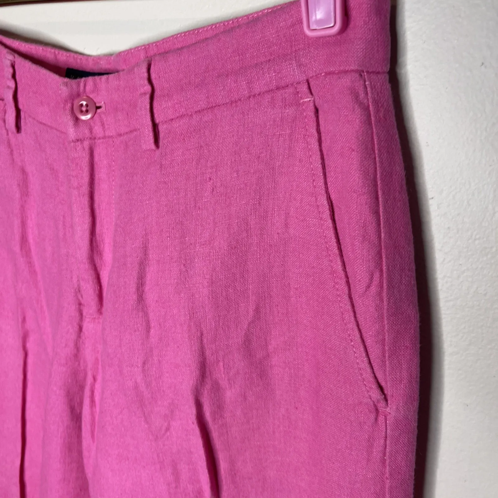 Womens Ralph Lauren Hot Pink Linen Wide‎ Leg Pant Sz 6 - Image 4