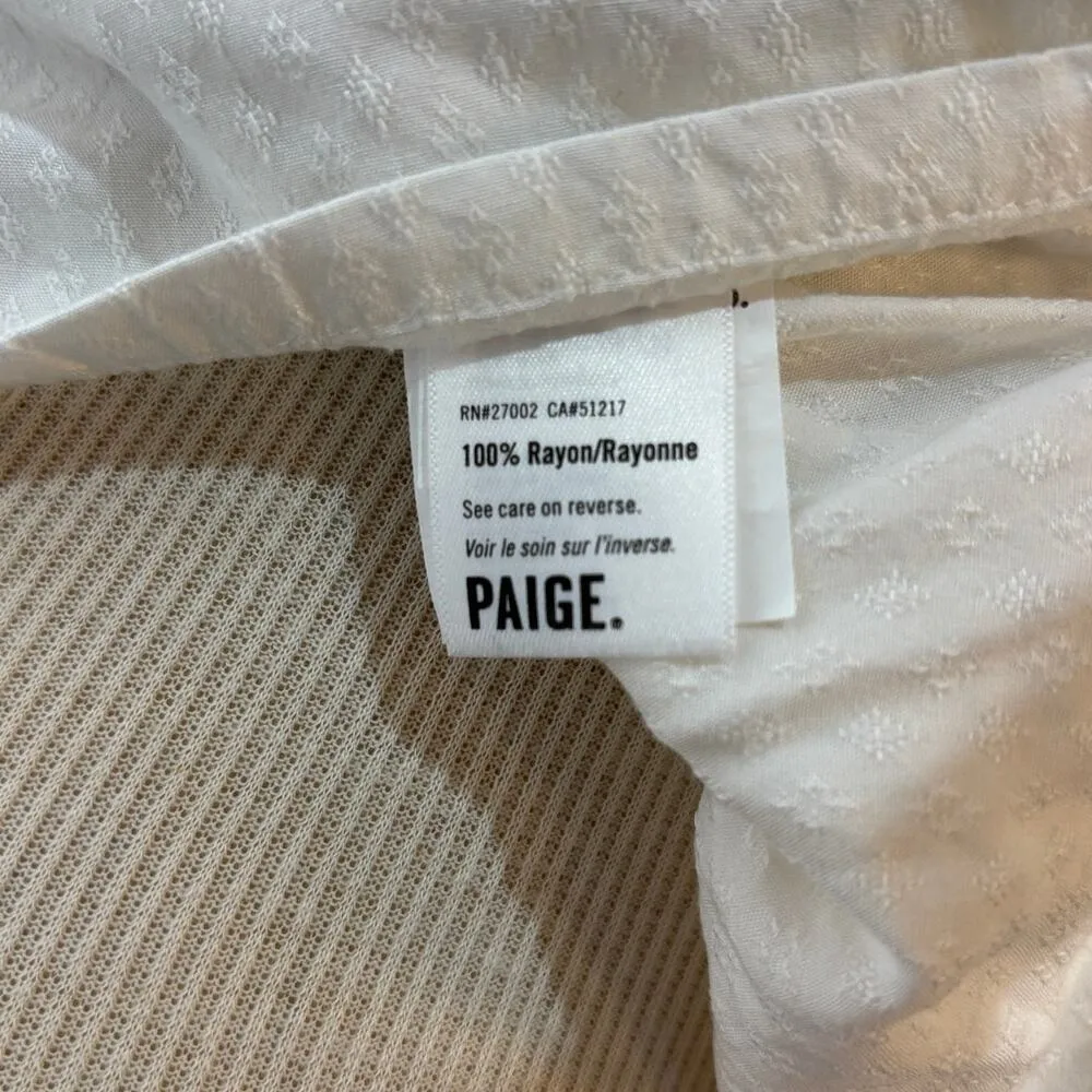 Paige Laureth White Sleeveless Cami Camisole Peplum Crop Blouse Tank Top Size M - Image 5