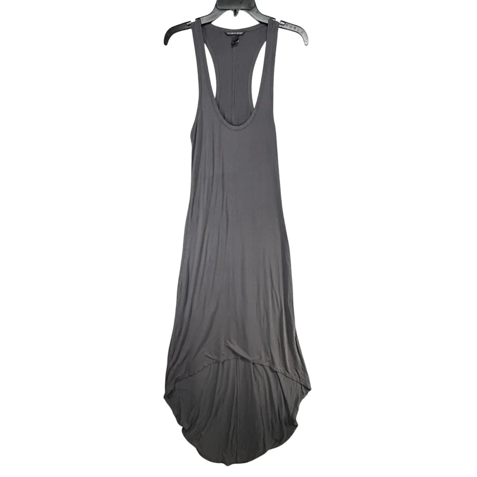 Victorias Secret Tank Maxi Dress S Gray Racerback Scoop Neck Hi Lo Effortless - Image 2