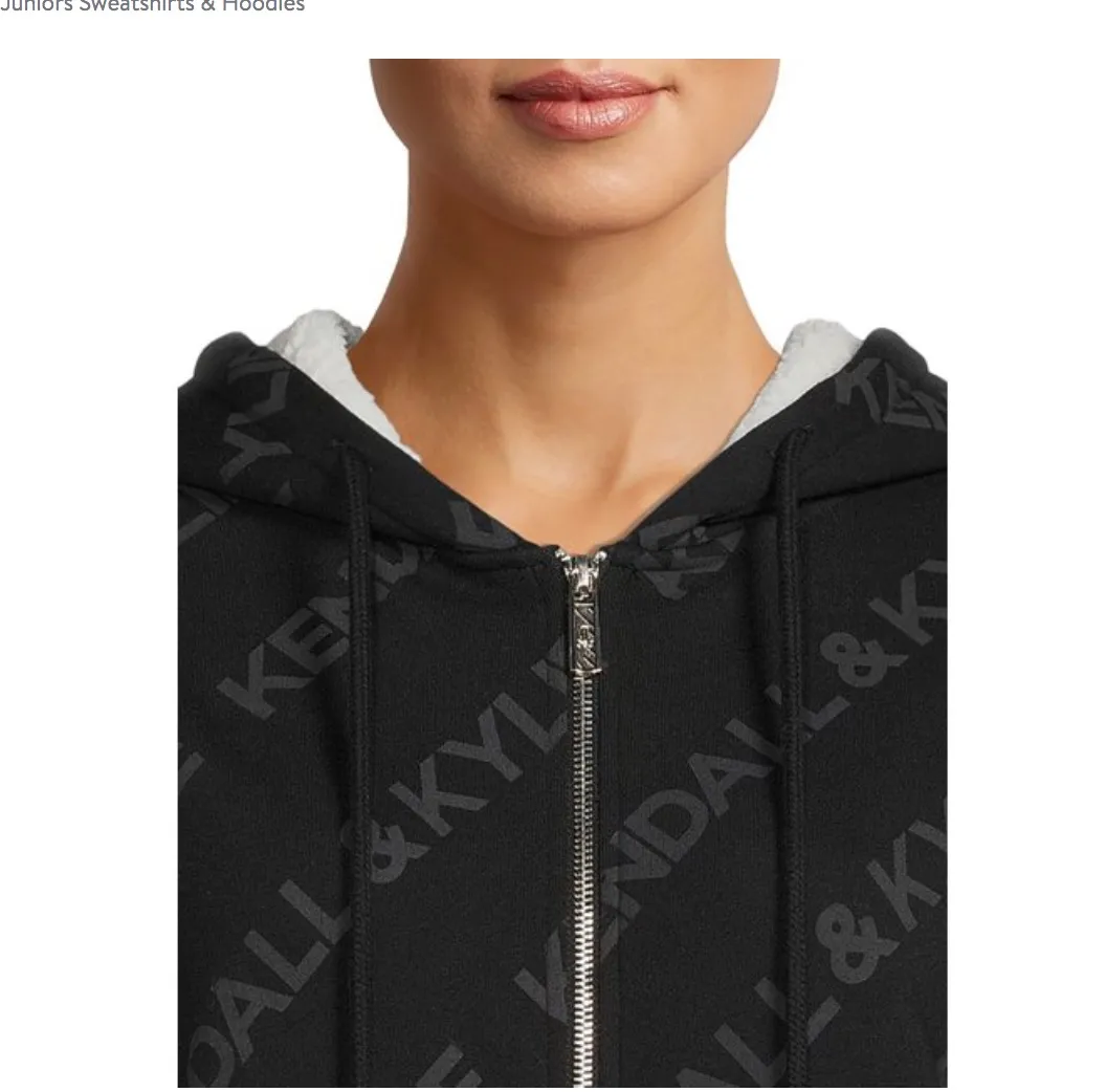 Kendall + Kylie Women's Faux Sherpa-Lined Oversized Hoodie - Image 4