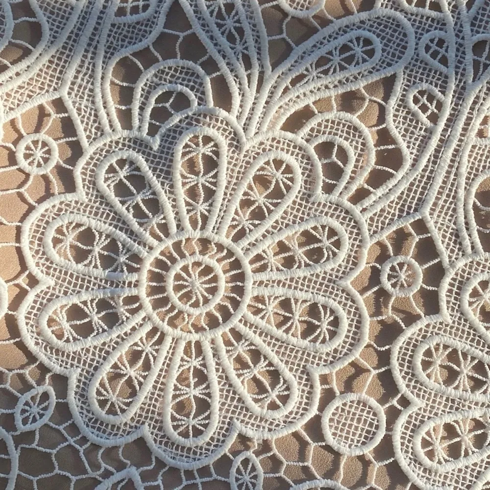 Self-Portrait Ivory Floral Guipure V-Neck Midi Dress, Size US 4 (UK 8), NWT - Image 11