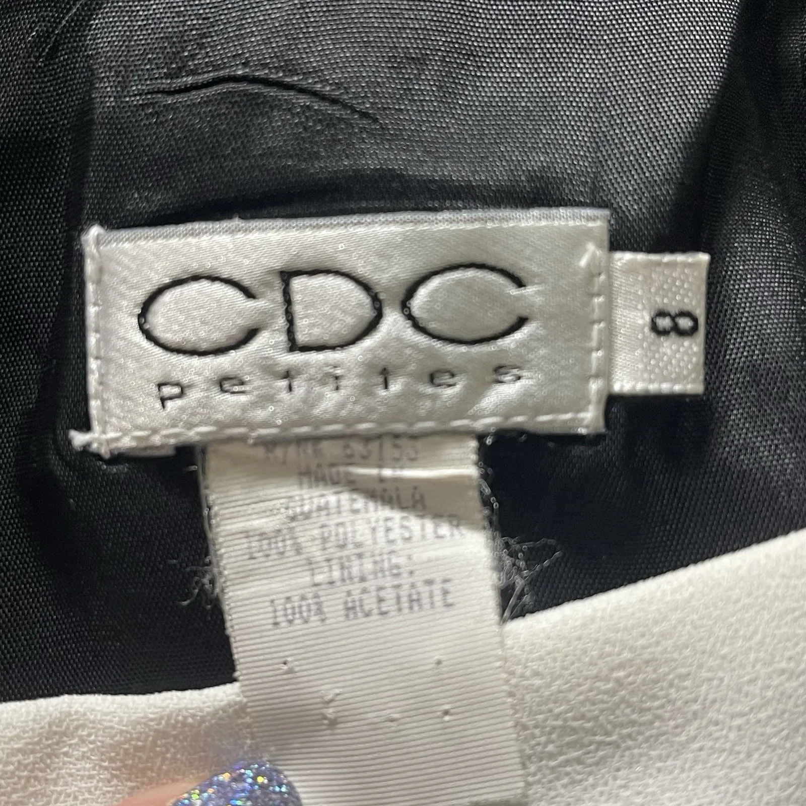 Vintage 90s CDC Petites Size‎ 8 Black Dress F - Image 2