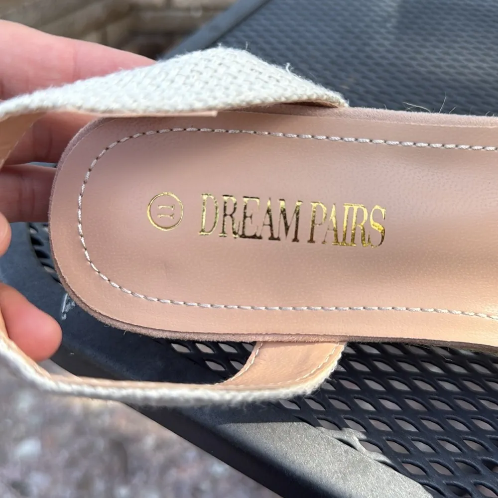 Dream Pairs Cream Tan Espadrille Shoes with Ankle Straps size 11, New - Image 7