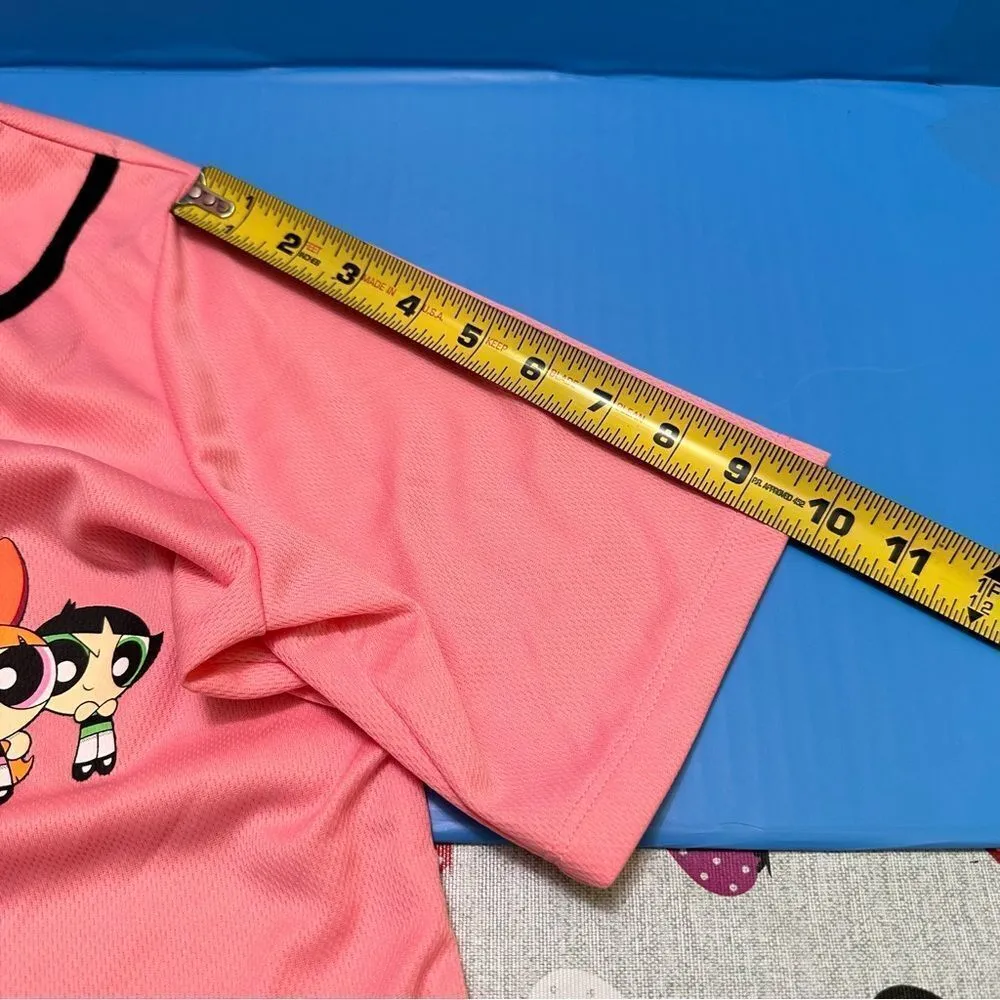 POWERPUFF Girls Jersey Baseball shirt L Pink Size L - Image 8