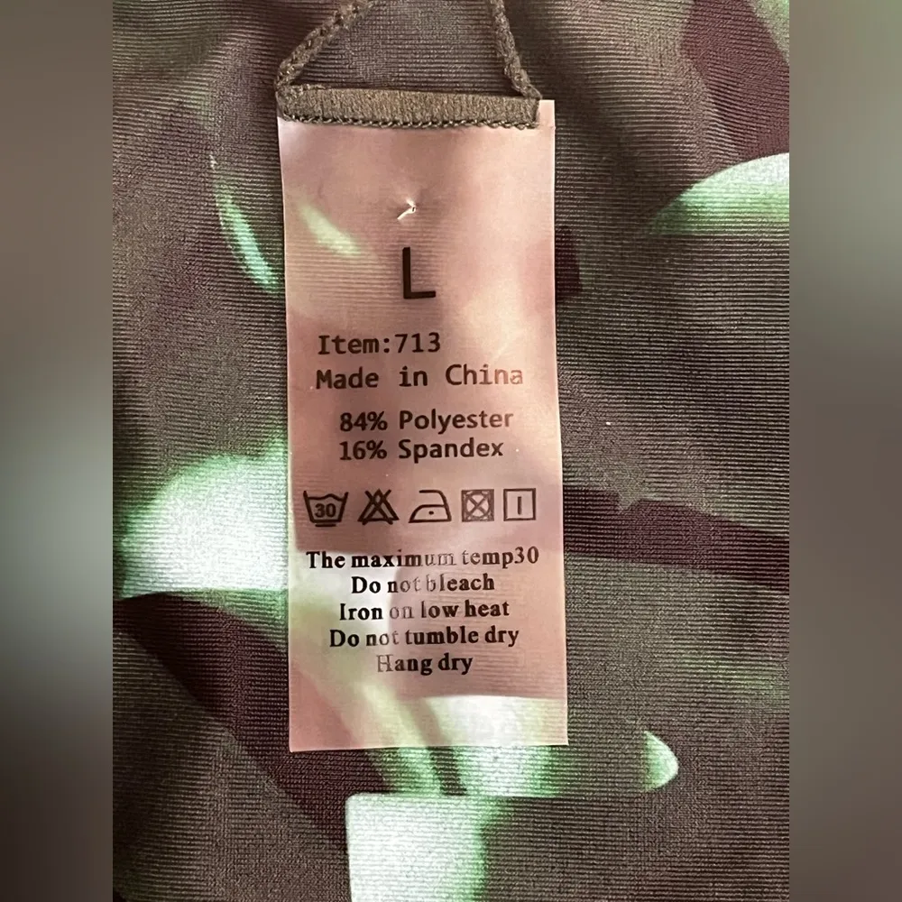 12 Crazy 2 Piece Bandeau tropical print Green/Black Swimsuit bikini Black Size L - Image 5