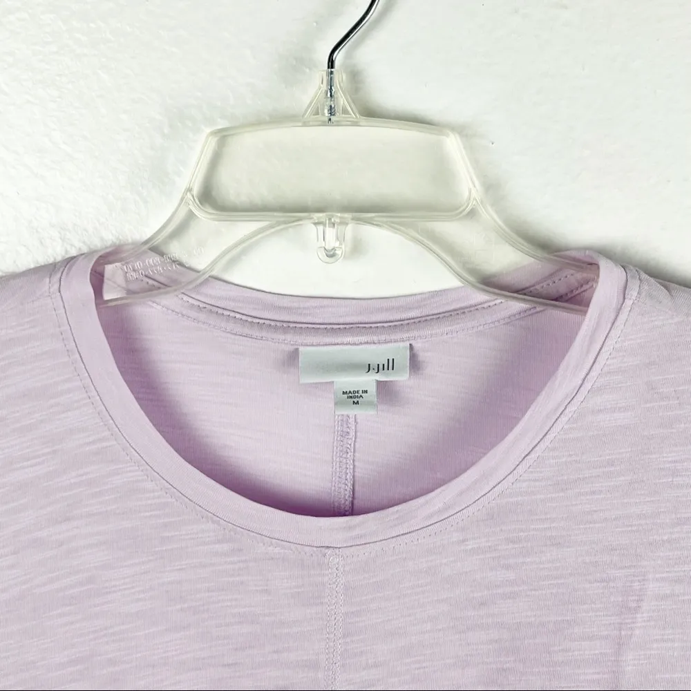 J. JILL 100% Pima Cotton Light Purple Sheer Top, Size Medium - Image 7