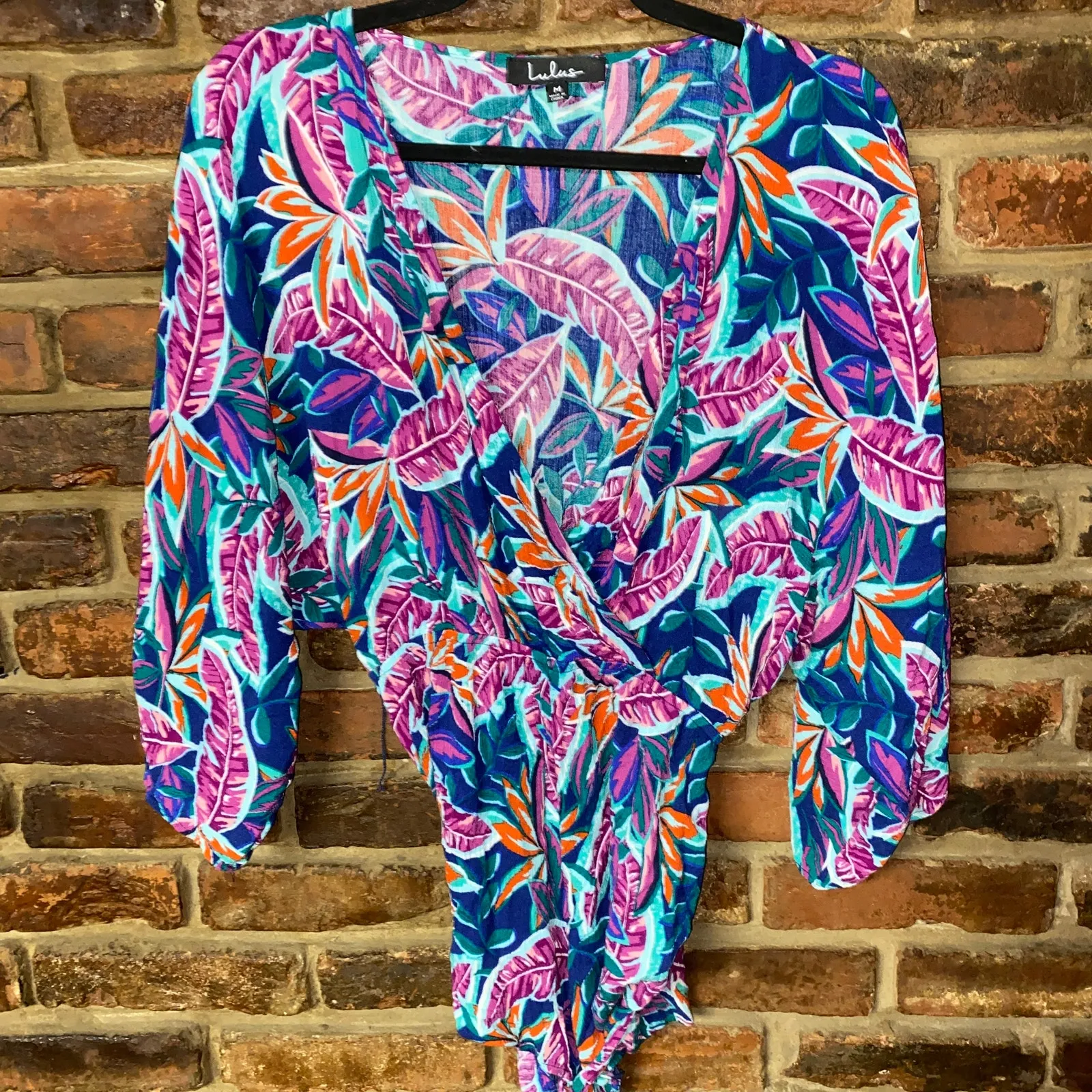 Lulus Hypnotized Purple Lightweight Woven Surplice Romper Women's Size Medium - Image 3