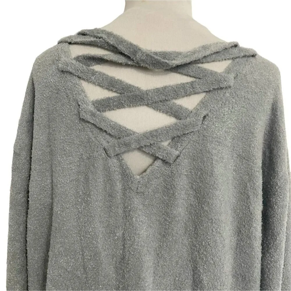 Barefoot Dreams Size XL  CozyChic Lite Lace-Up Pullover $140 - Image 6