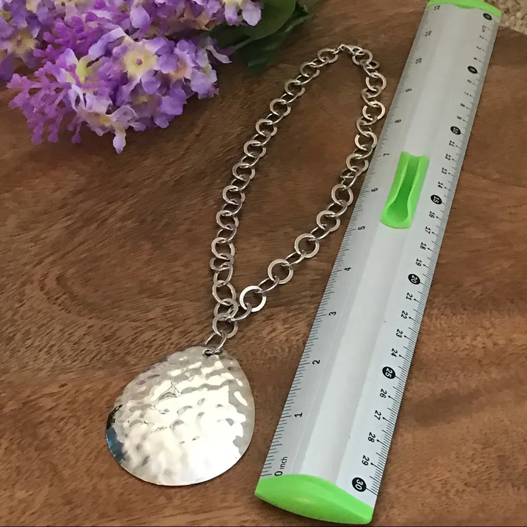 Silpada Hammered Disk Necklace Sterling Silver - Image 3