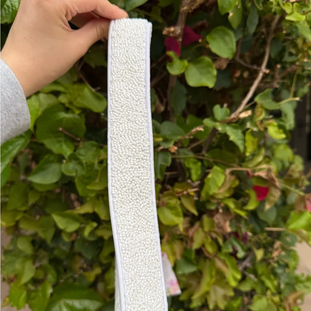 NWT Viral Vegetable Veggie Tropical Beaded Shoulder Bag Made in India White - Image 3