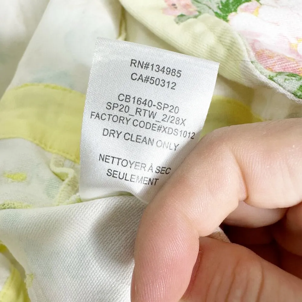 For Love and Lemons Chamomile Yellow Floral Denim Romper Size Medium - Image 9