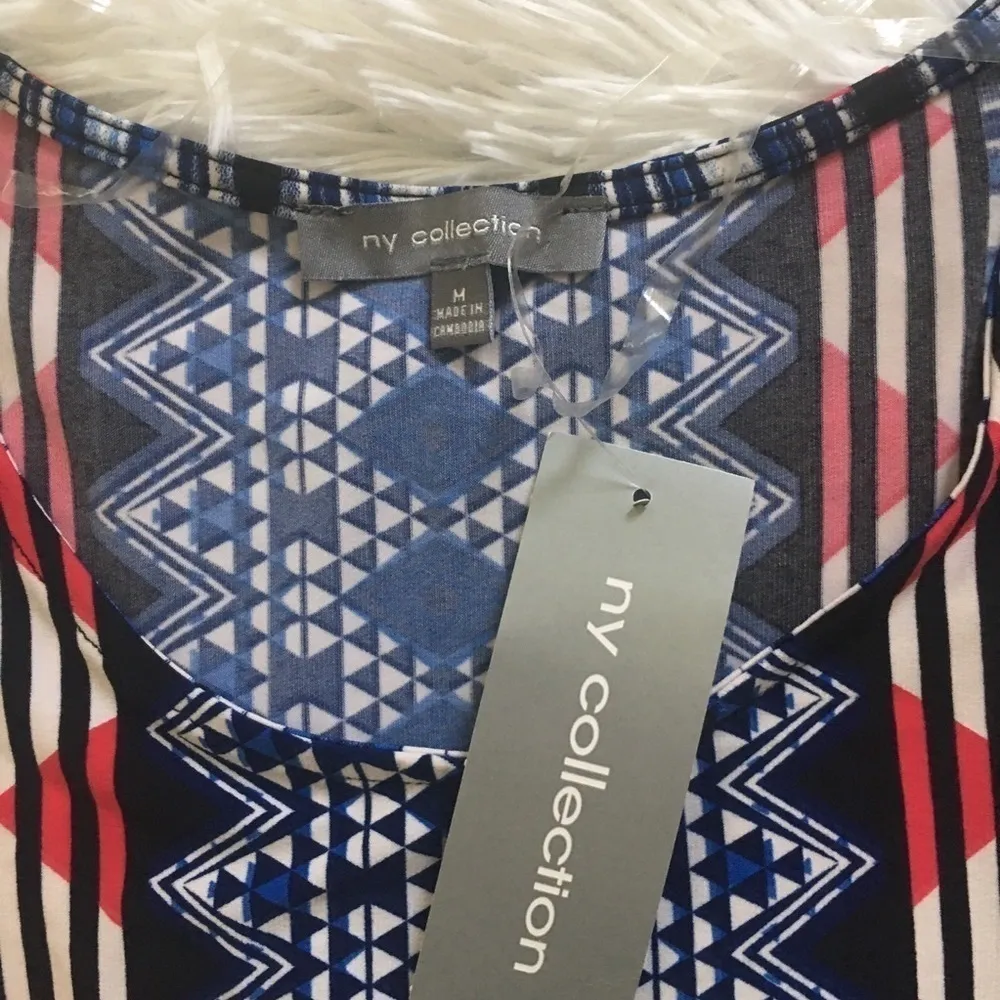 NY collection Women’s geo print boho A line dress size Medium - Image 2