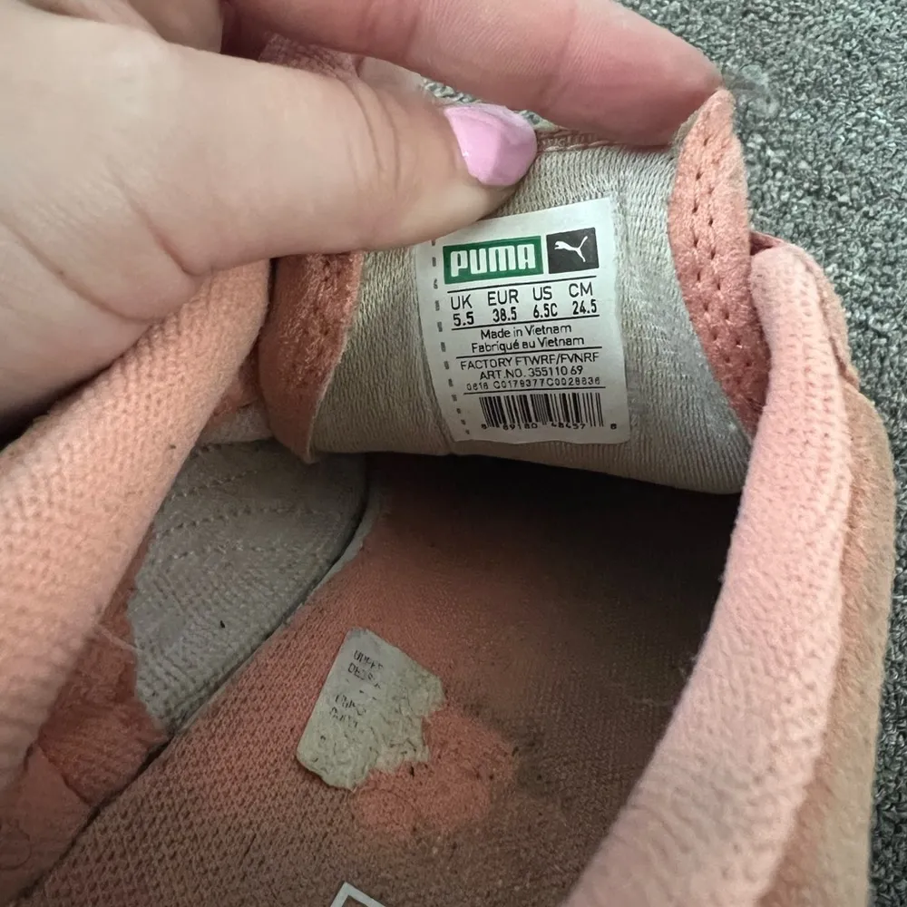 Puma Pink Suede Lace Up Sneakers Size 6.5 C - Image 6