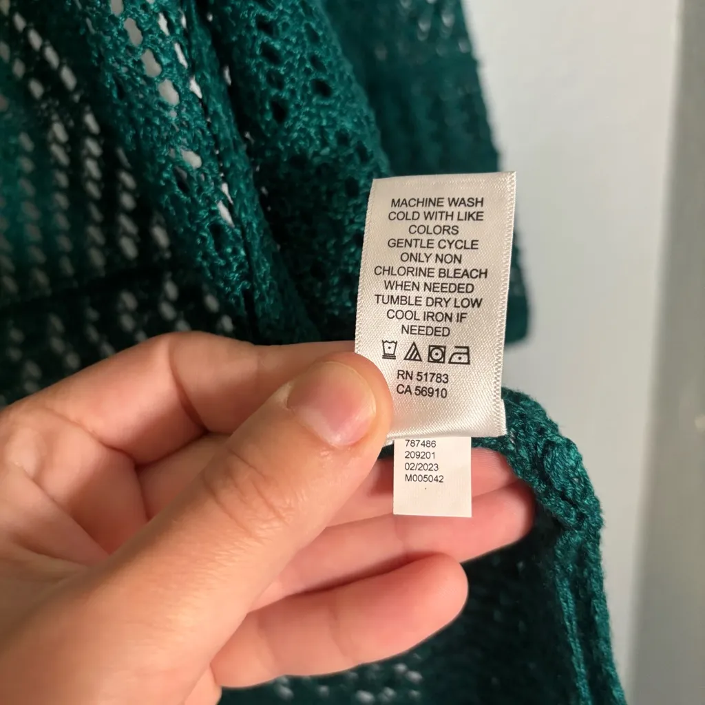 Maurices Women’s Pointelle Open‎ Stitch Cardigan Emerald Green - Image 11