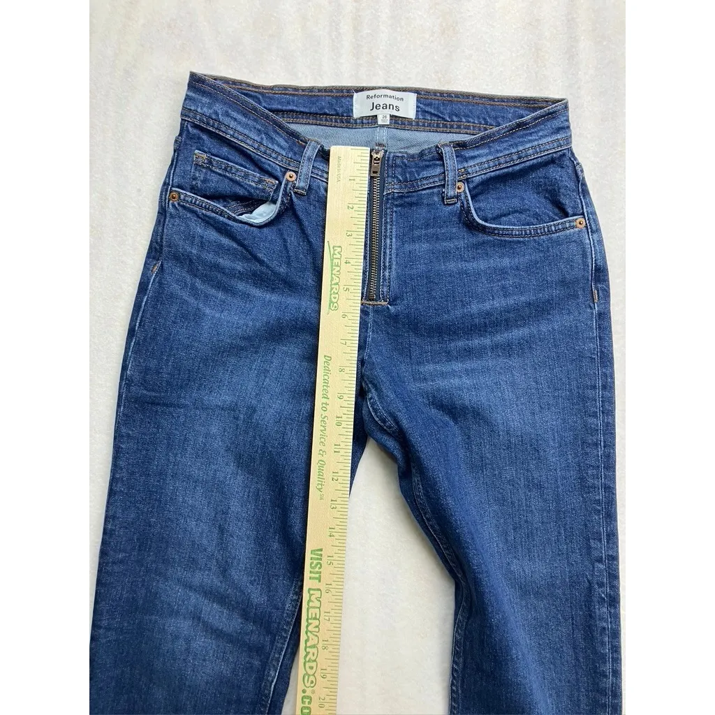 Reformation Jeans Julianna Zip Mid Rise Straight Leg Jeans 26 Organic Cotton - Image 5