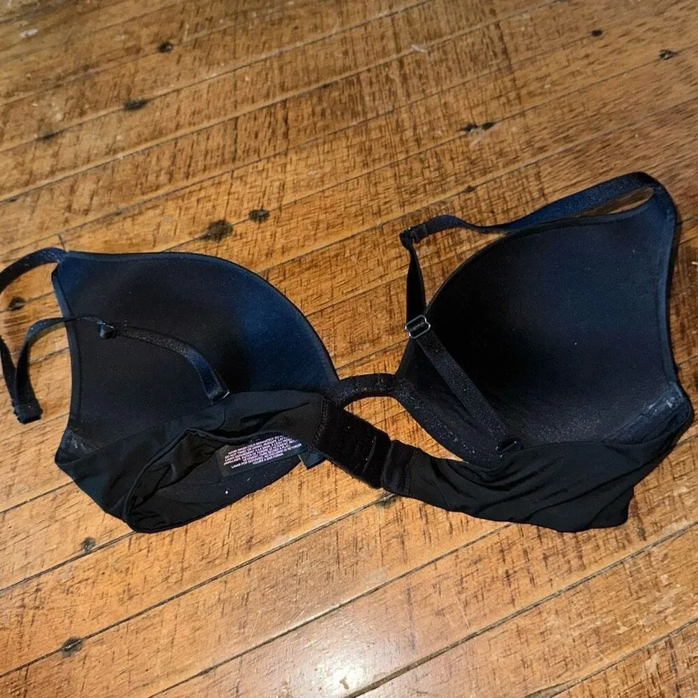 Victoria’s Secret black bling trimmed push up 32C bra - Image 2