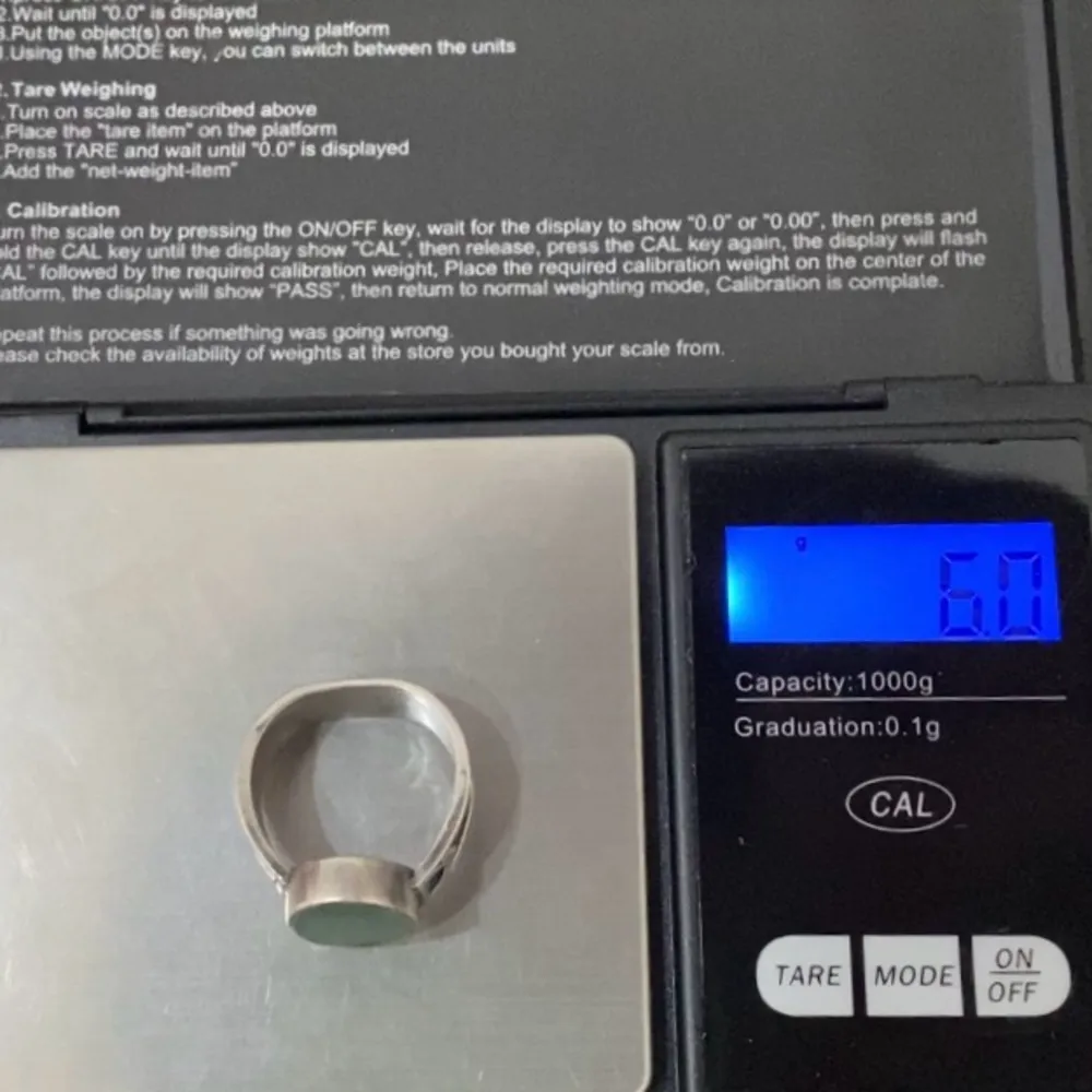 Vintage Native American Signed SA 925 Sterling Silver Blue Teal Stone Ring Sz 8 - Image 6