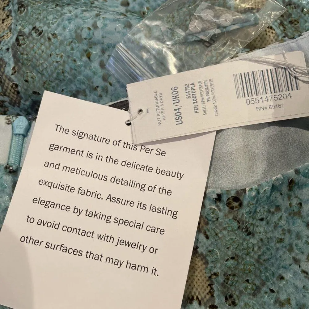 Per Se Sequin Snake Print Straight Skirt Womens Size 4 Green Statement Piece NEW - Image 6