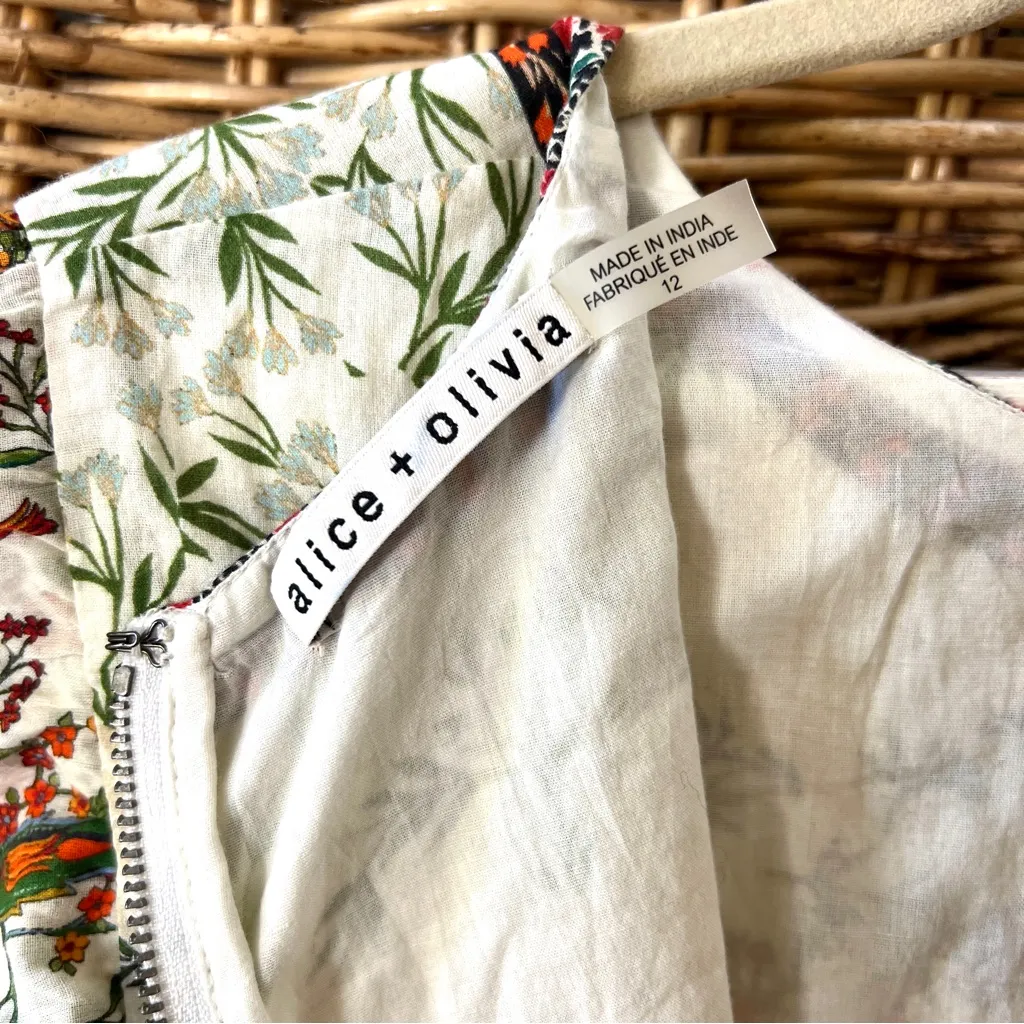 Alice + Olivia Mina Floral Belted Godet Mini/Midi Dress Size 12 - Image 7