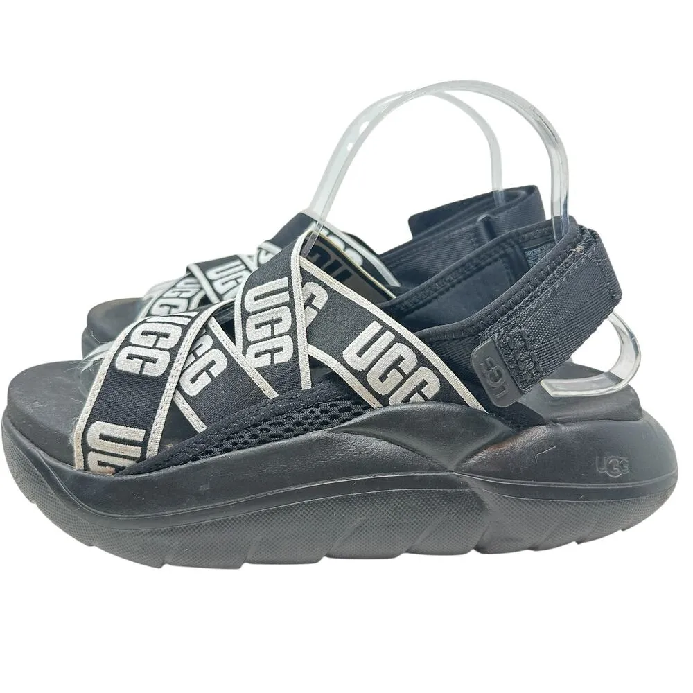Ugg LA Cloud Sandal Black White Logo Women's‎ Size US 8.5 - Image 11