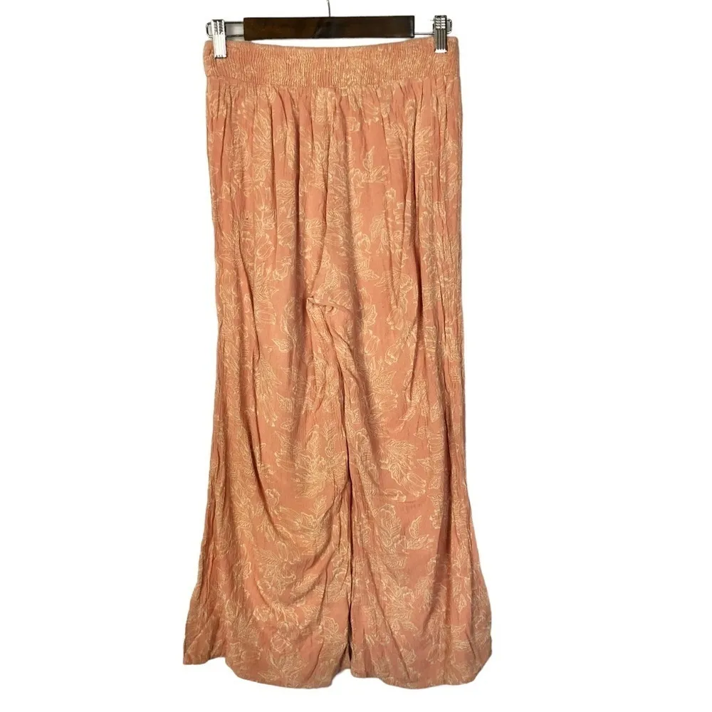 Amuse Society Coasting Along Pink Floral Wide Leg Pant S - Image 3