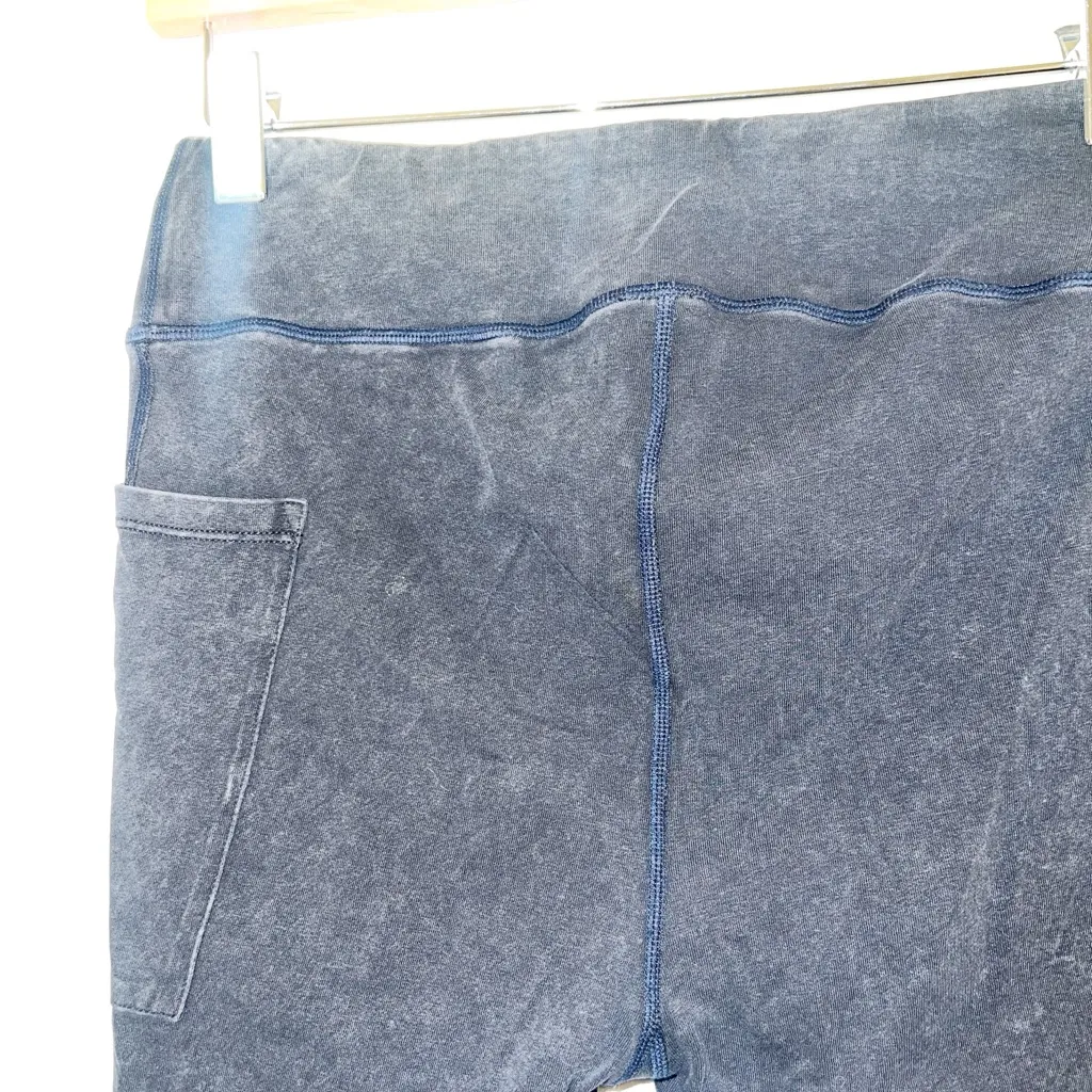 Free people movement gray black acid wash cotton biker shorts - Image 6