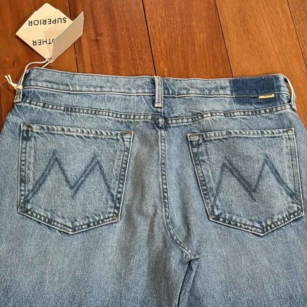 NWT MOTHER Women's The Bookie Flood Jeans Sow Surreal size 31 Blue - Image 6
