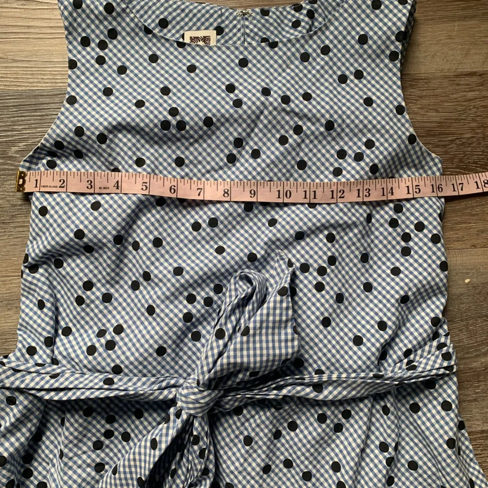 Anne Klein Blue & White Gingham Midi Dress S - Image 5