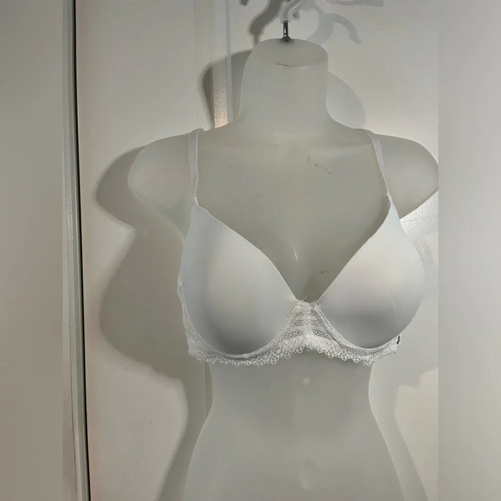 Lucky Brand Padded White Lace Essential Everyday Bra w/ Metal Hardware Size 36B - Image 3