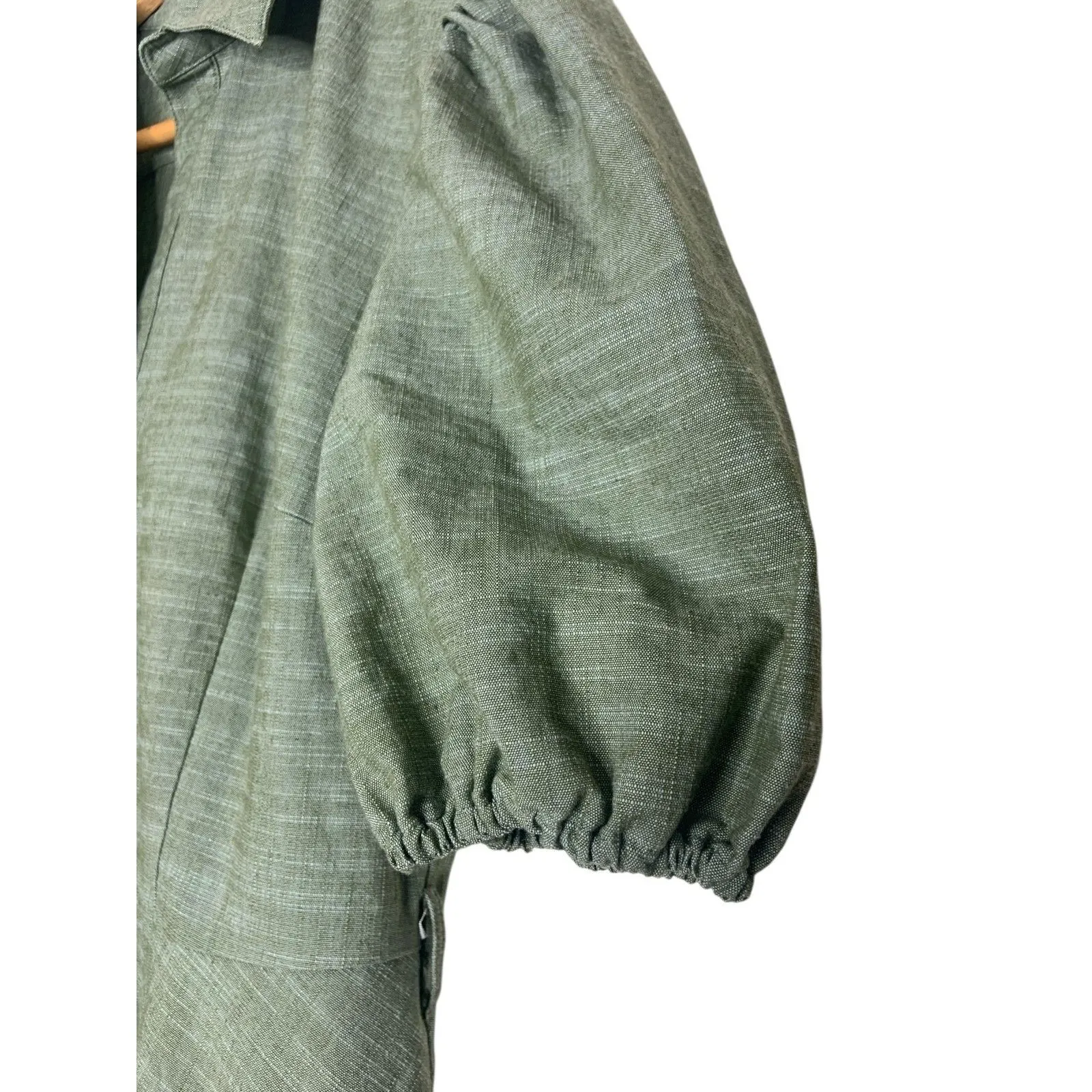 Sharagano Womens Sz 8 Dress Collared Puff Sleeves Pocket Boho Whimsigoth Fairy - Image 5