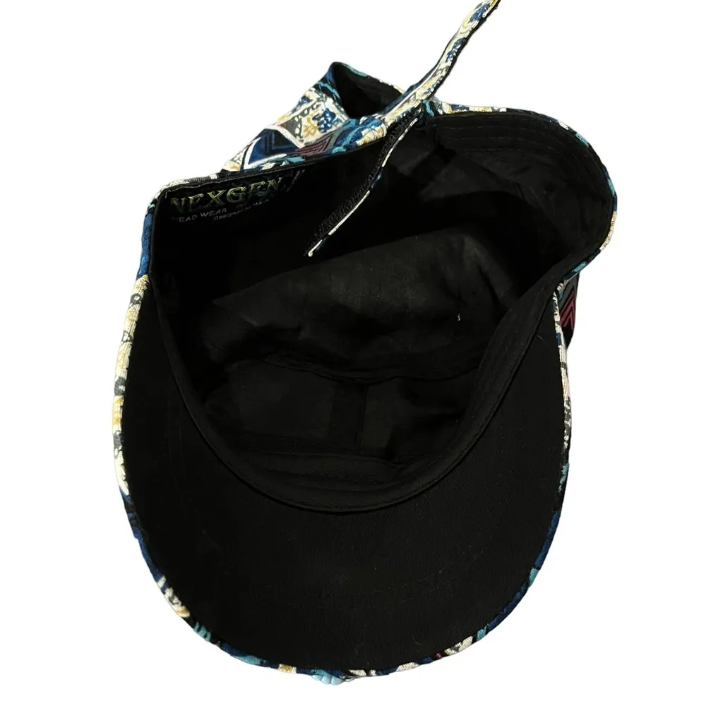 NexGen Head Wear Embellished Stones & Beads Multicolored Aztec Print Cadet Cap Blue - Image 7