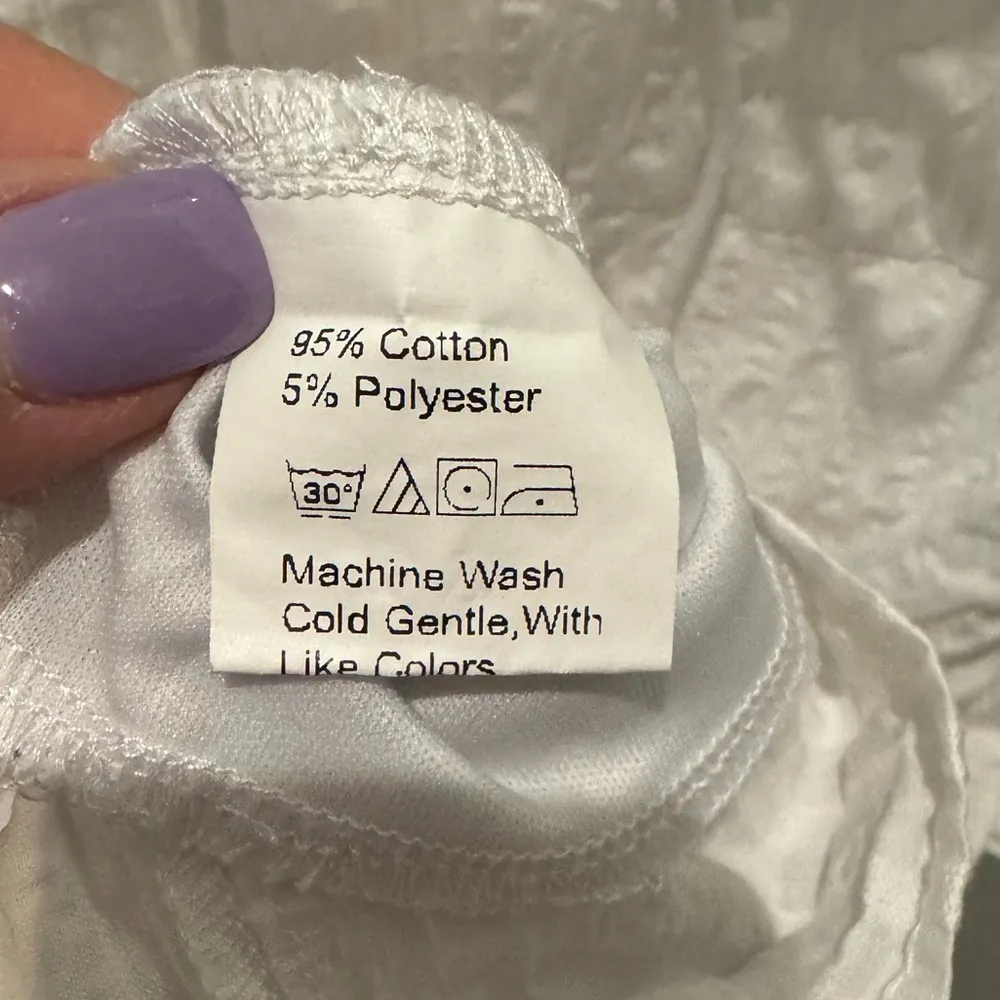 Shein LWD White Textured Mini Dress Ties in front off or on shoulder Dainty - Image 12