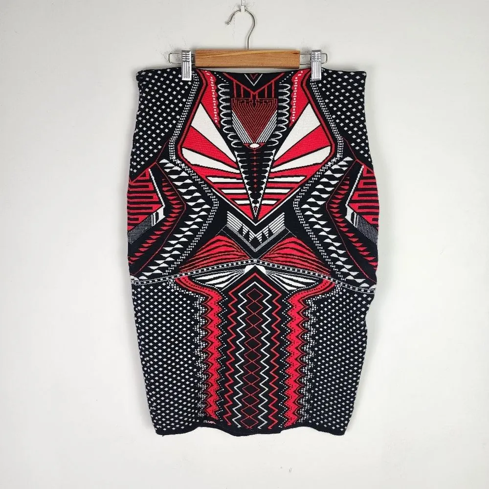 Ashley Stewart Scuba Skirt Pencil Bodycon Stretchy Geometric Knit Size 14/16 - Image 15