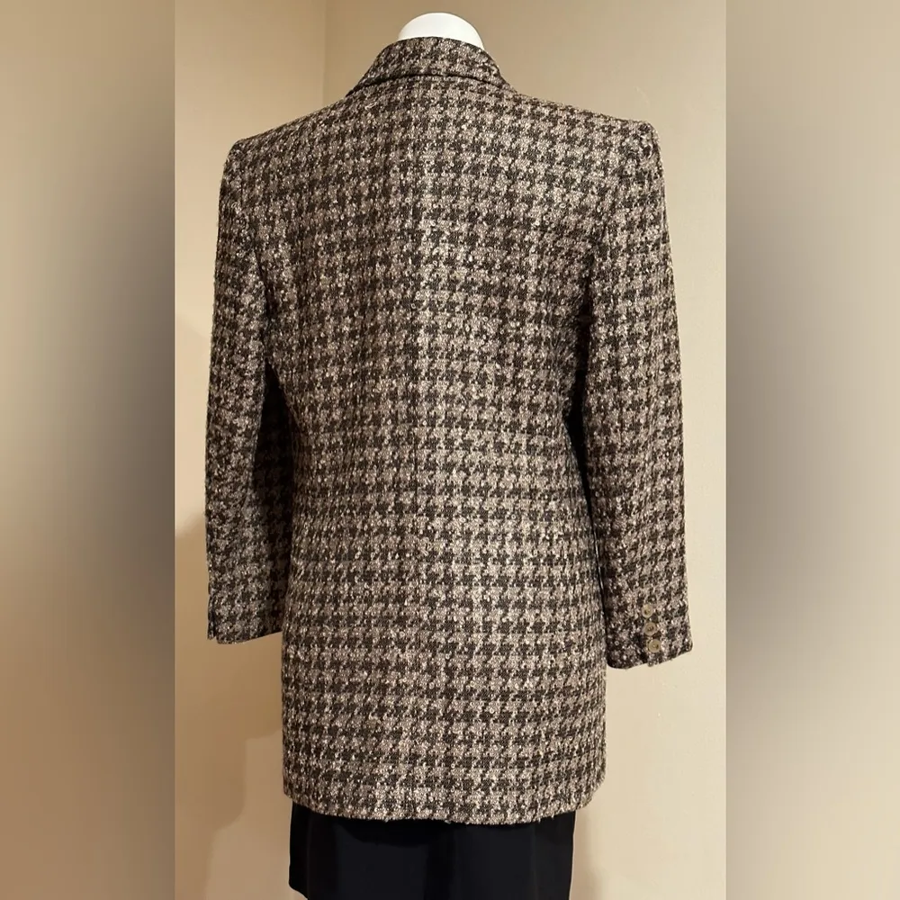Liz Claiborne Beautiful Black & Tint Of Bronze Brown Wool Blazer 2  Butt… - Image 7