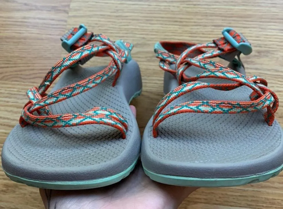 Double Strap Sandals Gray Blue Orange - Image 7