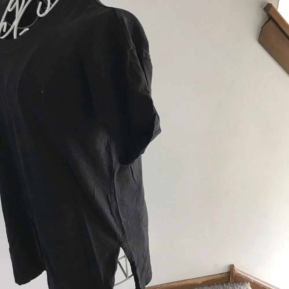 J. Crew double side split black short sleeve tee size S 100% cotton - Image 3