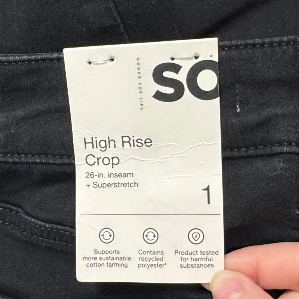SO for Kohl's High Rise Crop 26-inseam Super Stretch Jeans Distressed size 25 - Image 14