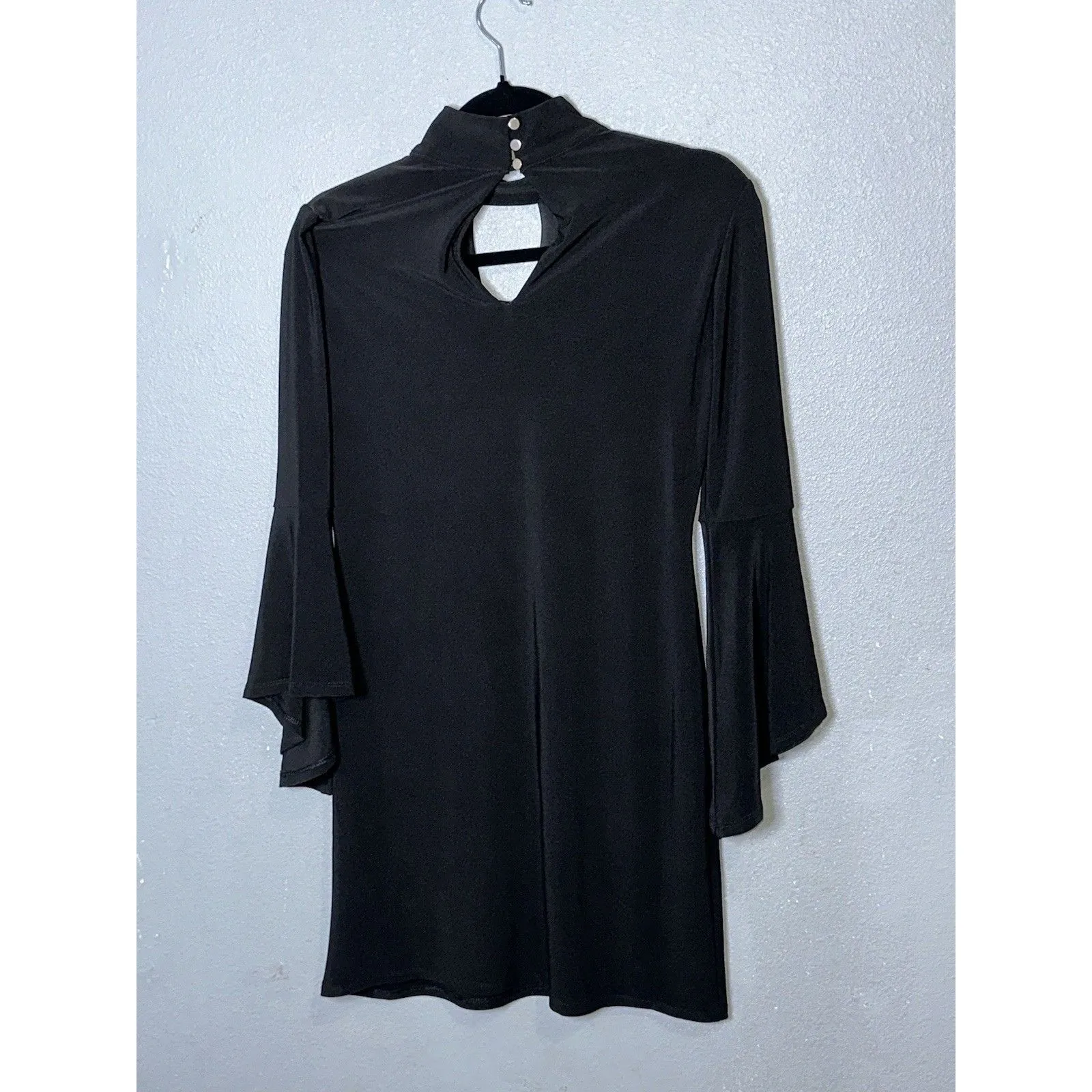 White House Black Market Dress Womens XS   Black Cut Out Flounce Sleeve Shift - Image 5