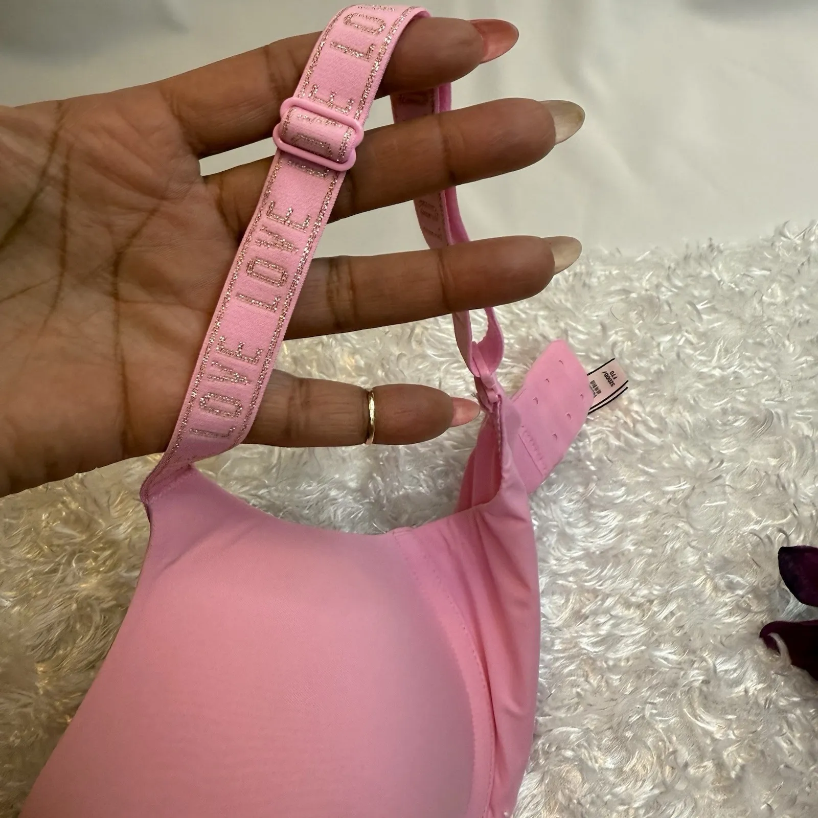 Victoria Secret PINK Pink T-shirt Padded Plunge Push Up Underwire Bra Size 32DDD - Image 4