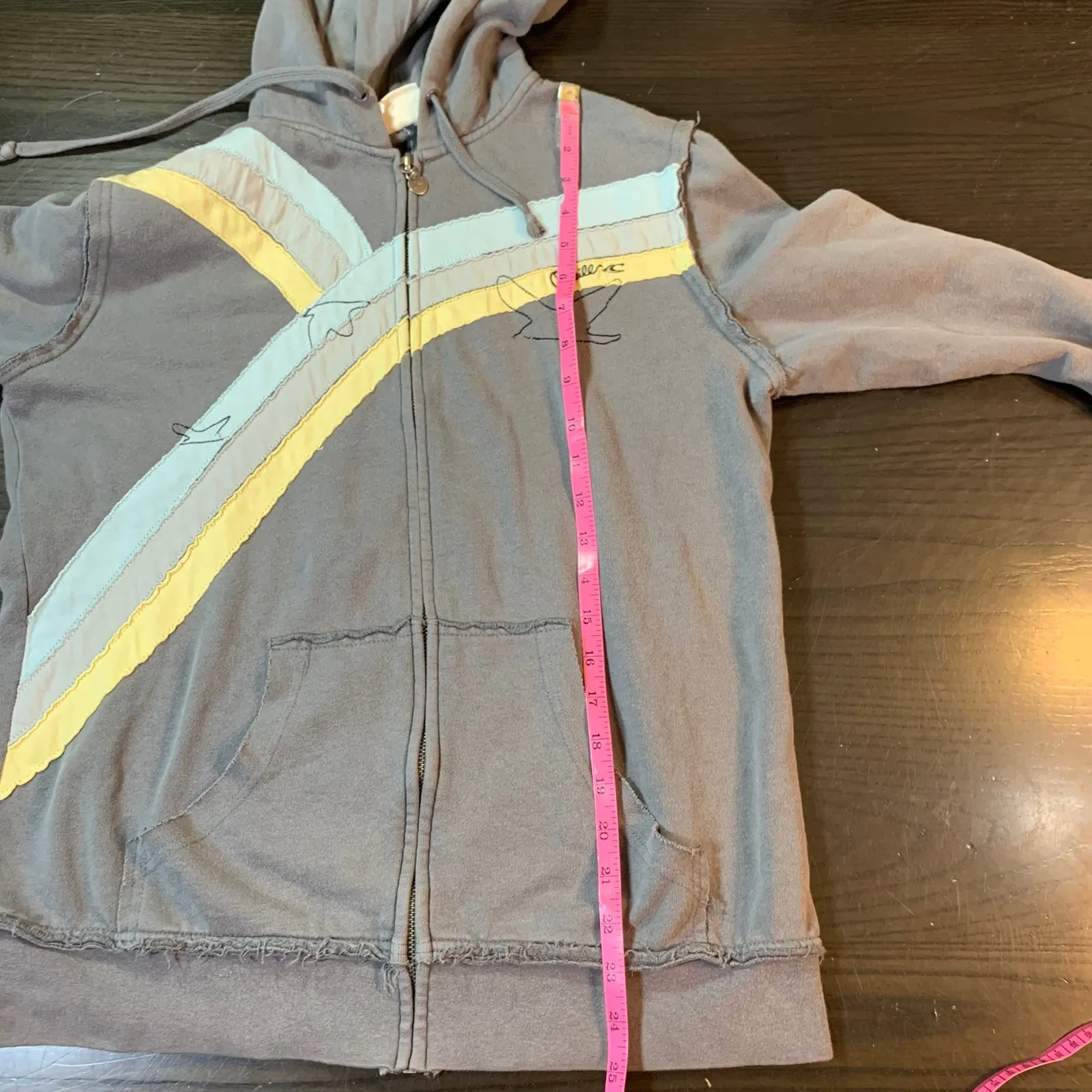 O'Neill Surf Zip Up Hoodie Womens XL Gray‎ Sun Graphic Embroidered Coastal - Image 11