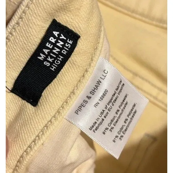 Veronica Beard Maera High Rise Twee Skinny Yellow Jeans Preppy Teacher 24/7 - Image 6