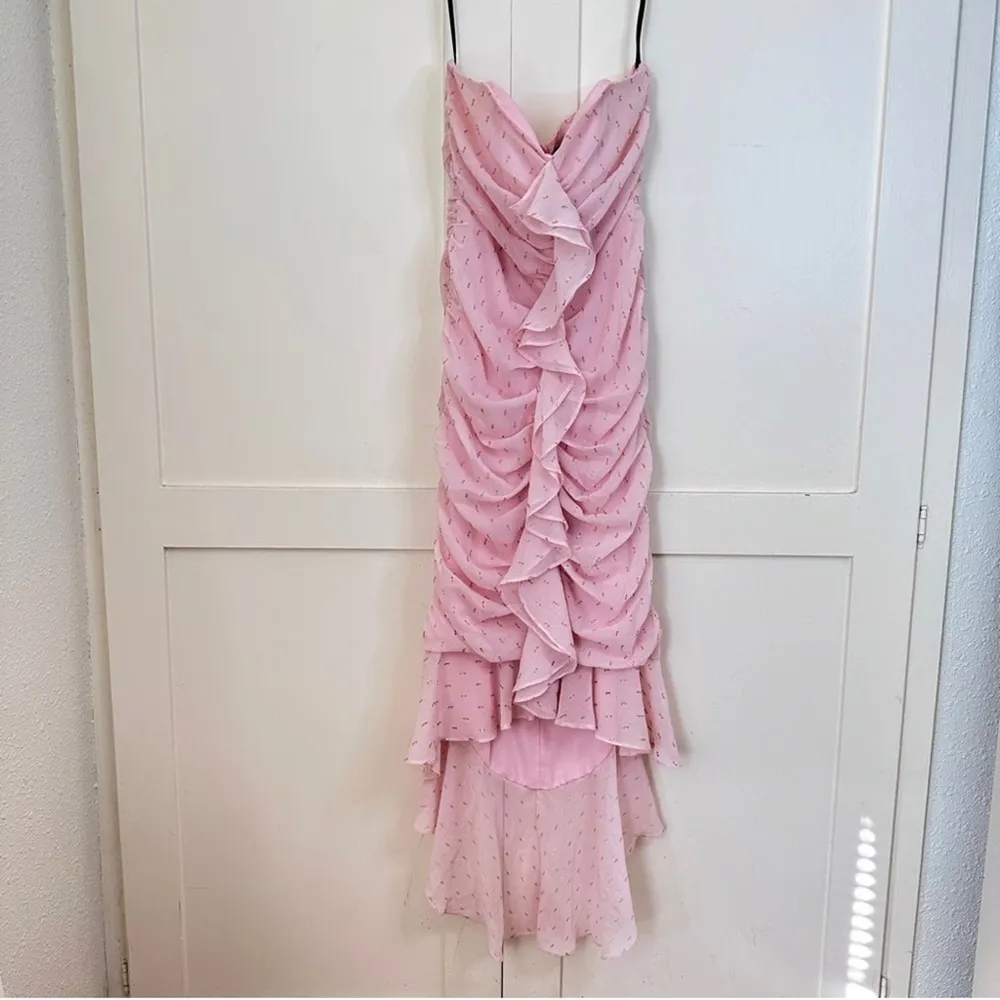 NWT Michael Costello x Revolve Vega Midi Dress Elegant Pink Strapless Dress - Image 4