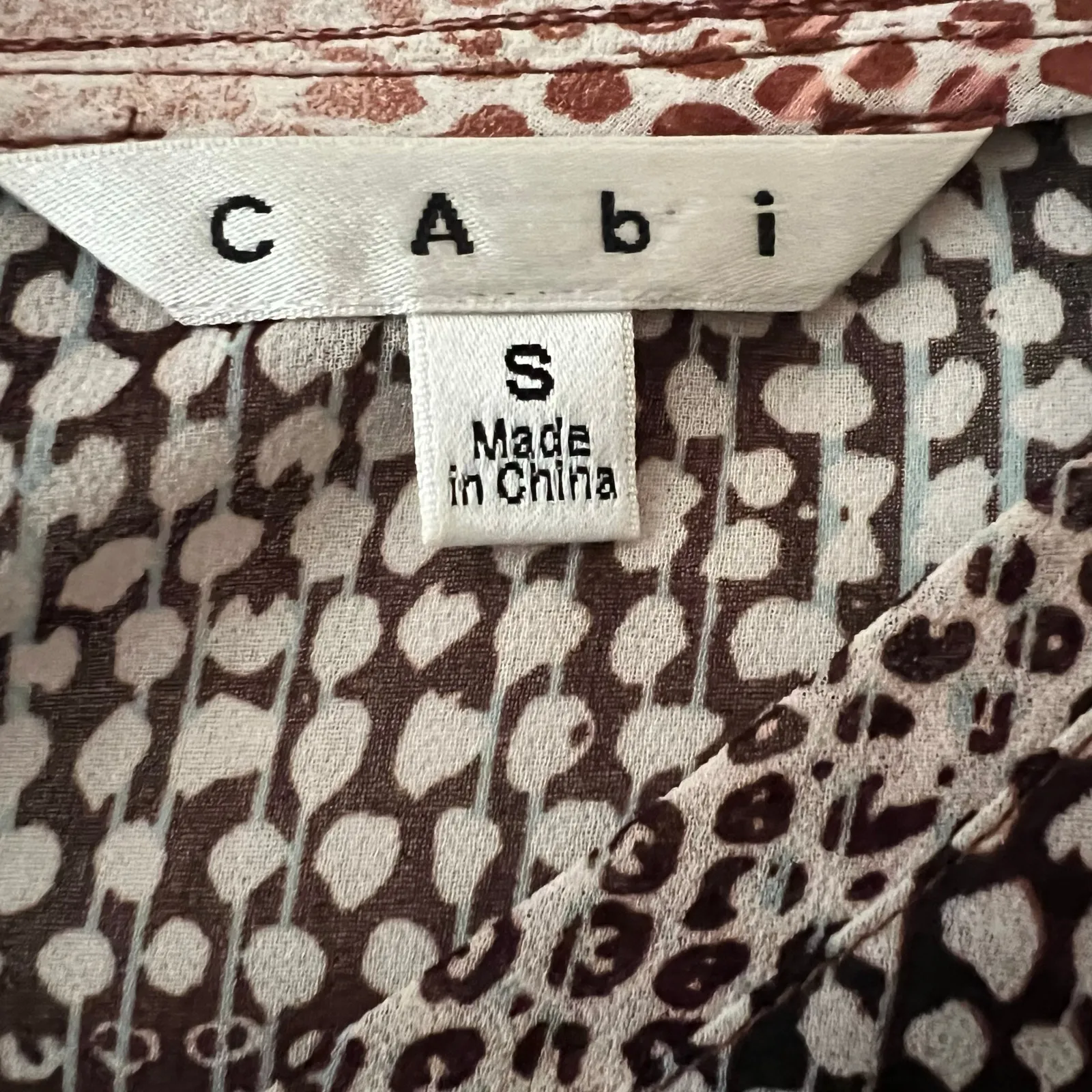 Cabi 240 Blouse Sheer Brown Beige Tan Cover Up‎ Tee Size Small - Image 5