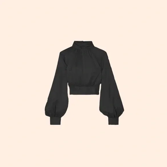 Reformation Julia Silk Top (Black) - Image 2