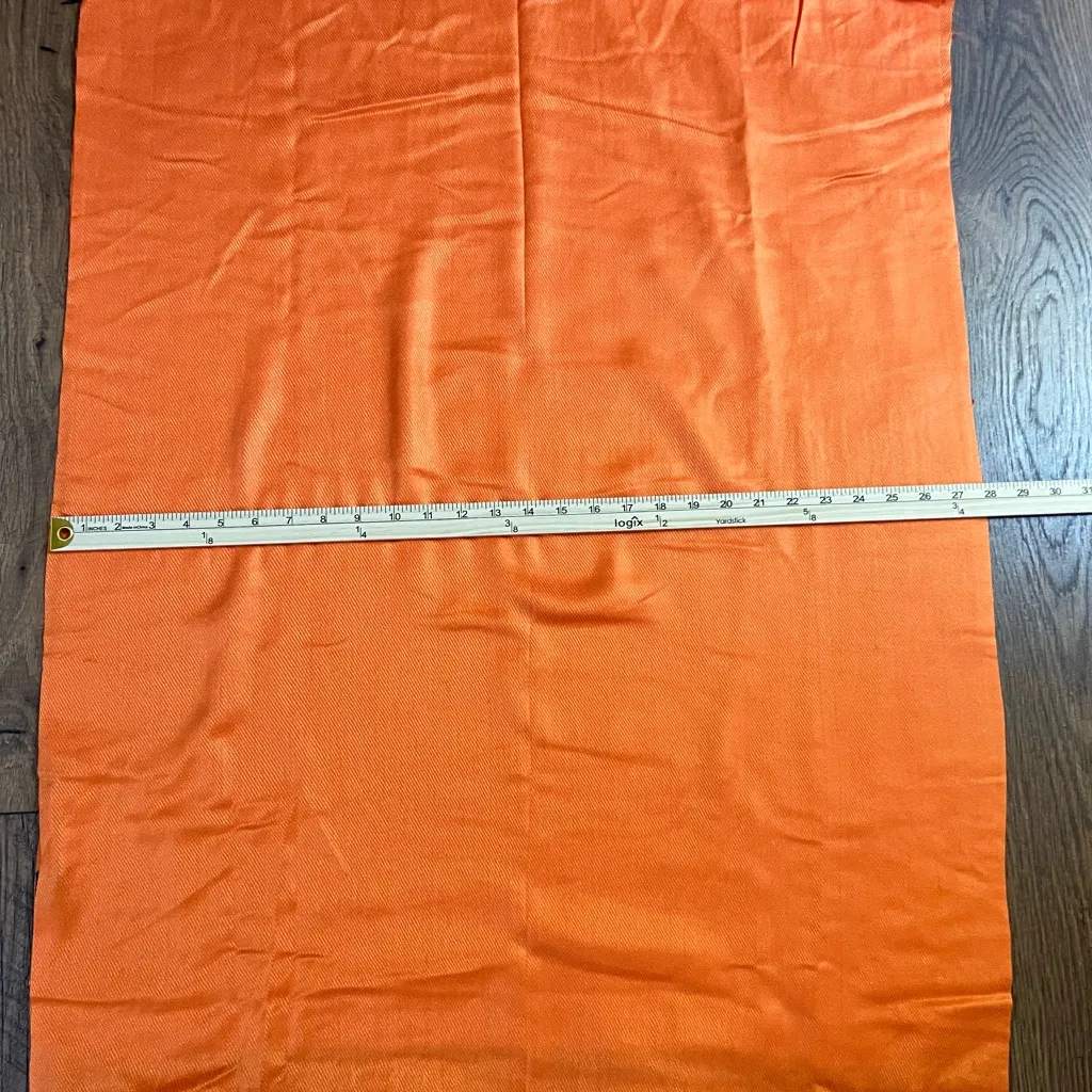 Orange shawl scarf with tasseled fringe edges 27”x70” - Image 4