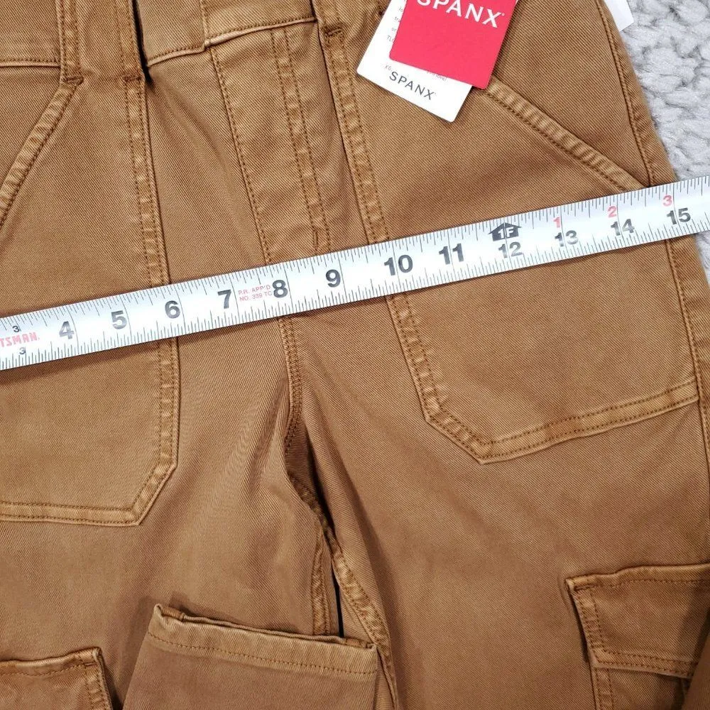 READ Spanx Stretch Twill Ankle Cargo Pant Size Small Petite Brown Pull On - Image 7