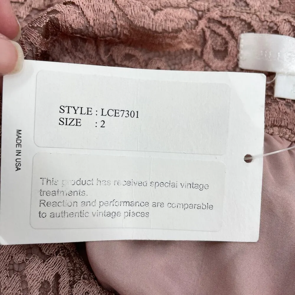 Jill Stuart Skirt Womens 2 A Line Floral Lace Dusky Rose Pink NWT - Image 3