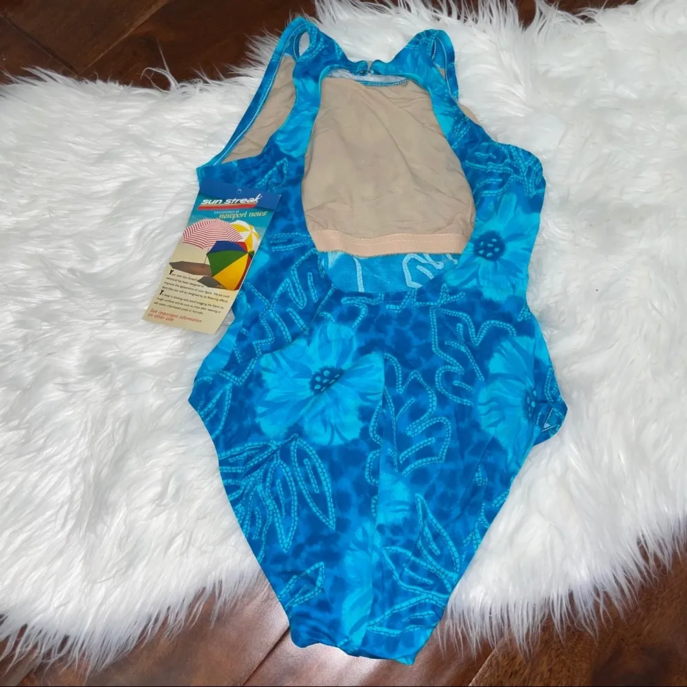 Catalina Vintage NWT  Swimsuit One Piece Hawaiian Blue Size 6 - Image 2