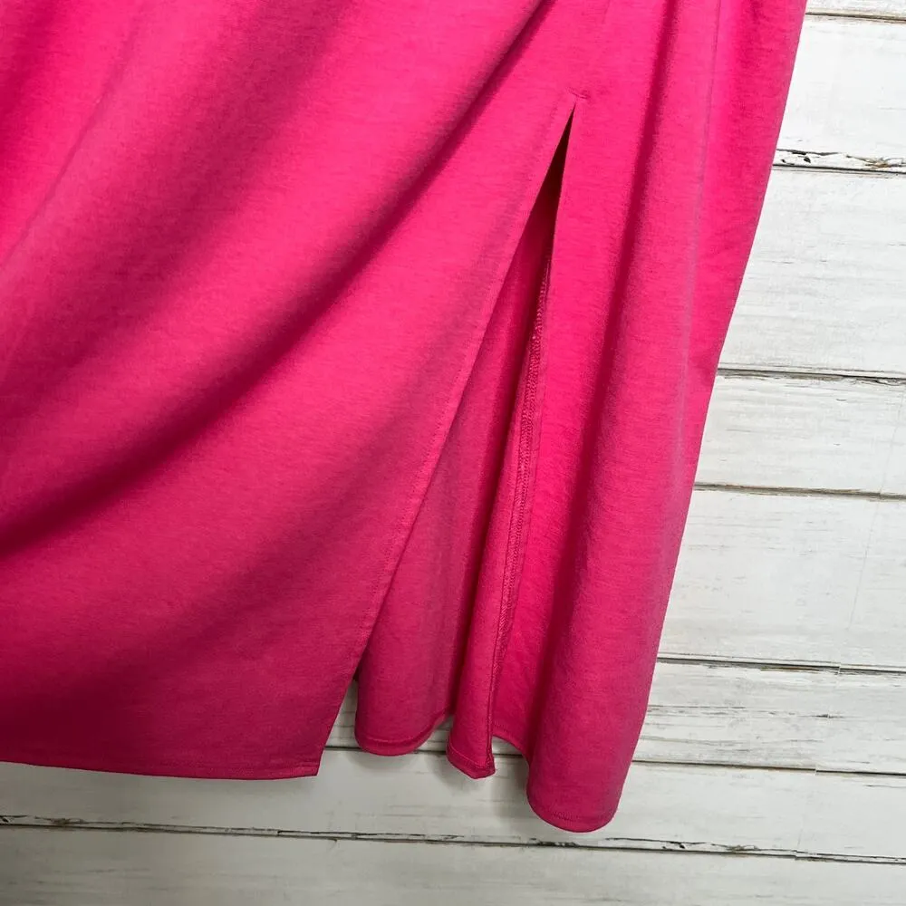 A New Day Midi Rouched Tank Dress Pink Plus Size 2X - Image 10